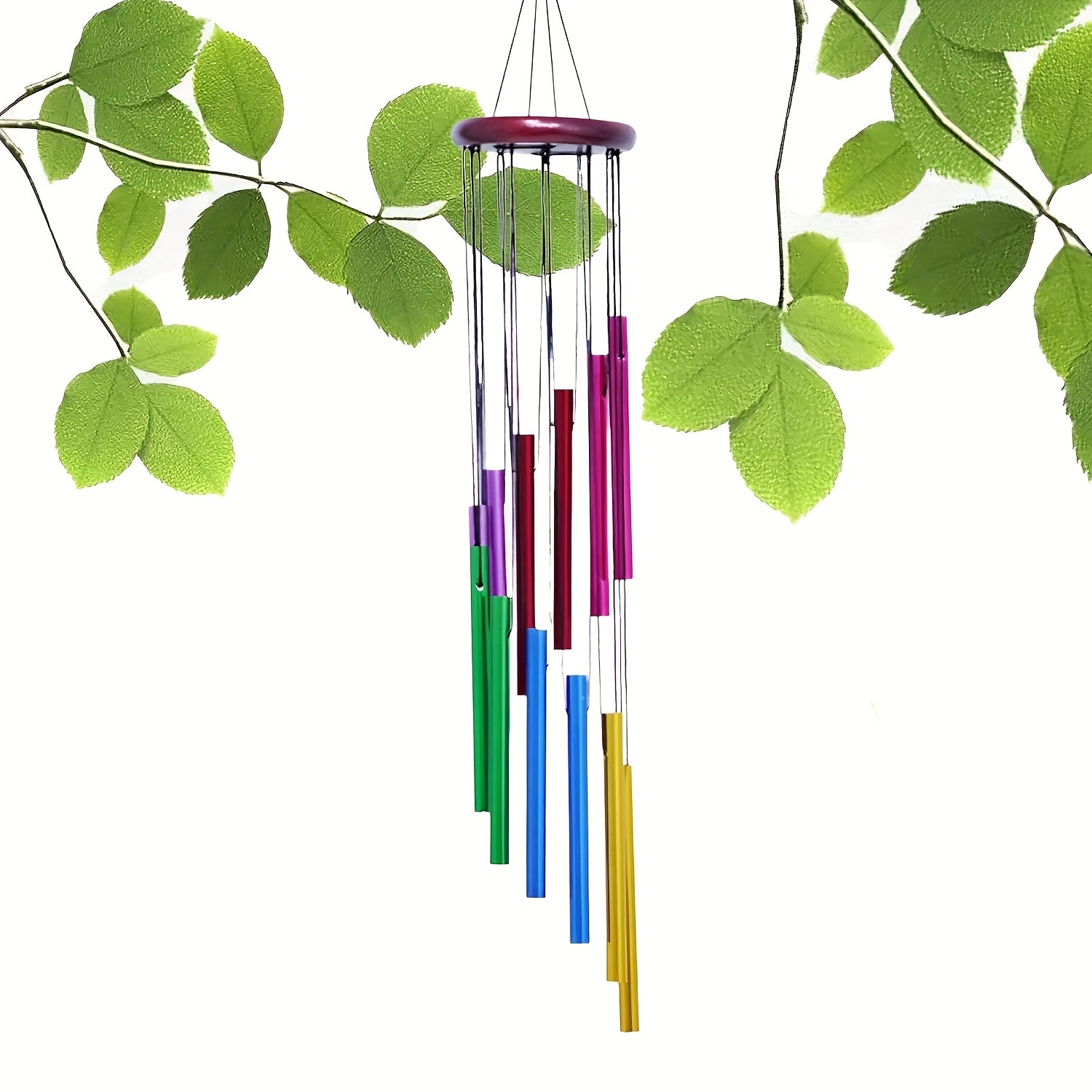 TEMU 1pc Outdoor Colorful Wind Chimes For Outside With 12 Aluminum Tubes For Garden Patio Balcony And Home Decor