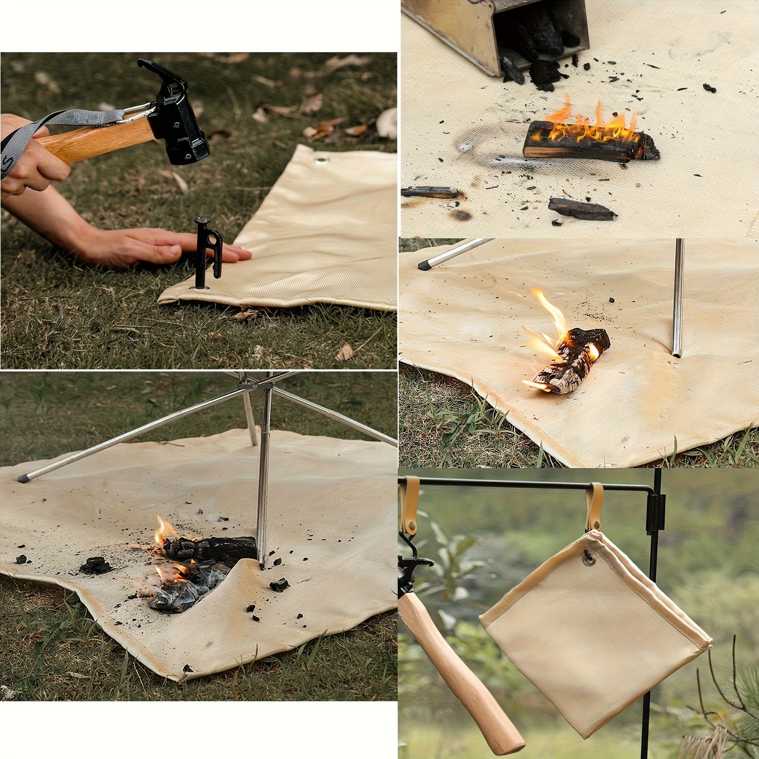 TEMU Fire Blanket - Emergency Rescue Blanket, Glass Fiber Emergency Fire Equipment, Flame Retardant Blanket, Used In Emergency , Kitchens, , Barbecue