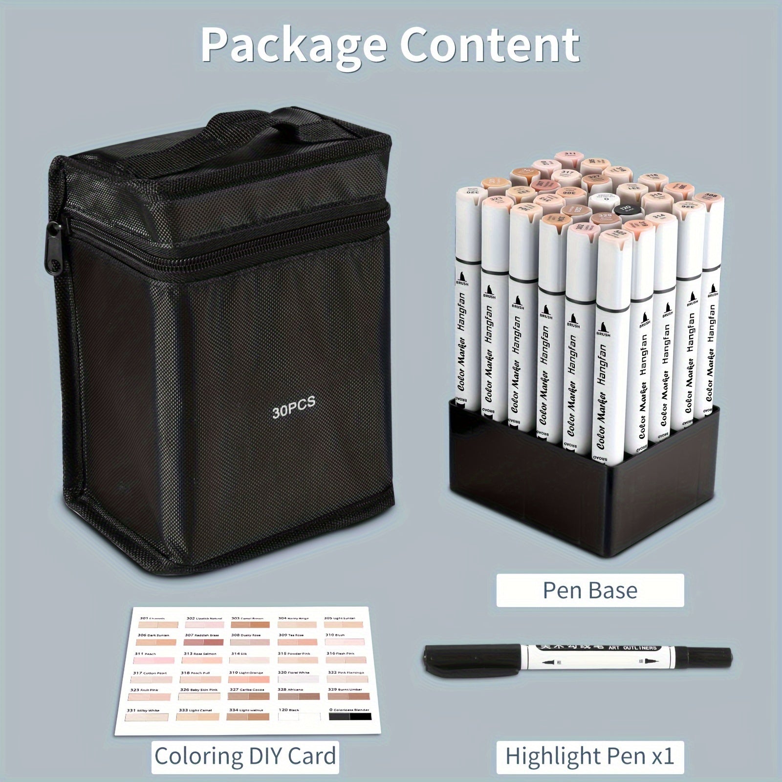 TEMU Skin Tone Markers, 31 Flesh Colors-48+2 Colour Marker Alcohol Based Art Markers Pens Set Dual Tips Brush For Professional Artists Drawing Sketch