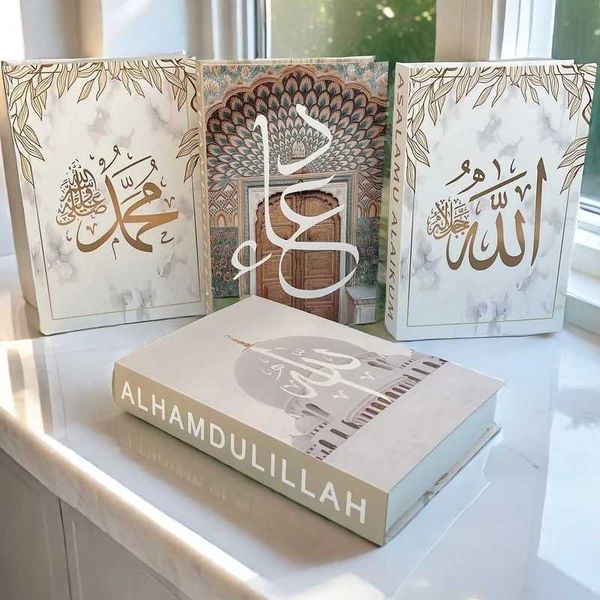 Islam Luxury Fake Book Storage Box Islamic Kaaba Mosque Decorative Books Home Decor Coffee Table Bedroom Interior DecorationXJ241228