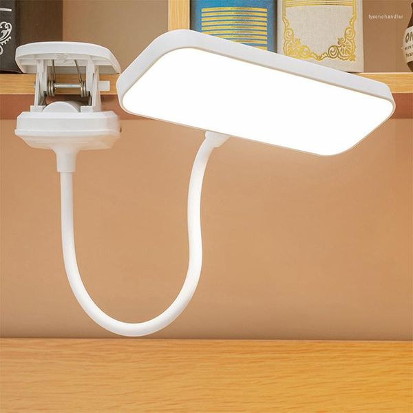 Lamps Table 360° Flexible Lamp With Clip Stepless Dimming Led Desk Rechargeable Bedside Night Light For Study Reading Office Work