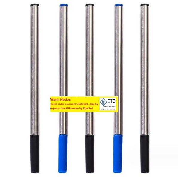 wholesale 0.5mm Replaceable Metal Pen Refills black - biue refill for Roller ballpoint pen stationery write smooth pen accessories LL
