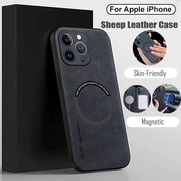 2025 New Anti Fouling Leather Magnetic 16 15 12 Mini Anti Drop Phone Case Designer Iphone 14 13 11 Pro Max XR XS Suitable For Magsafe Design