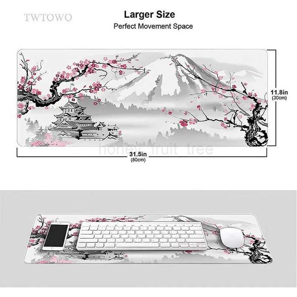 Sakura Japanese Cherry Blossom Mouse Pad Gaming XL Home New HD Mousepad XXL keyboard pad Non-Slip Office Carpet Laptop Mice Pad M240802