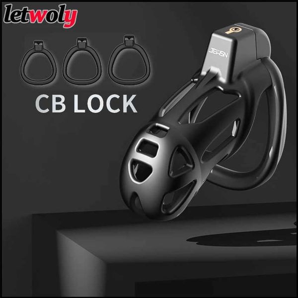 Chastity Devices Resin Male Chastity Device With Three Cock Ring Sleeve Lock Penis Cage Bondage for Men Erotic Urethral Lock Fetish Adult Se