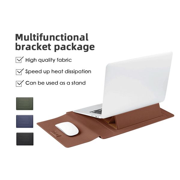 Laptop Sleeve Bag With Foldable Stand Waterproof PU Portable Notebook Handbag For Macbook Air Pro 13 Case msi gt70 Case