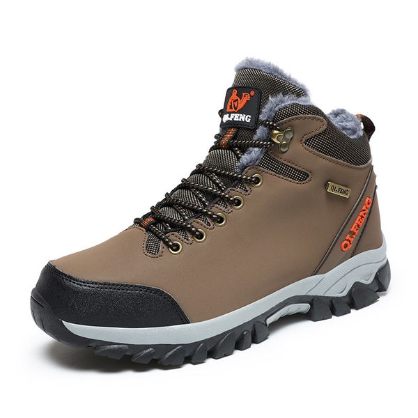 High quality design,Winter new velvet warm hiking anti slip outdoor sports shoes, breathable men&#039;s waterproof mid top