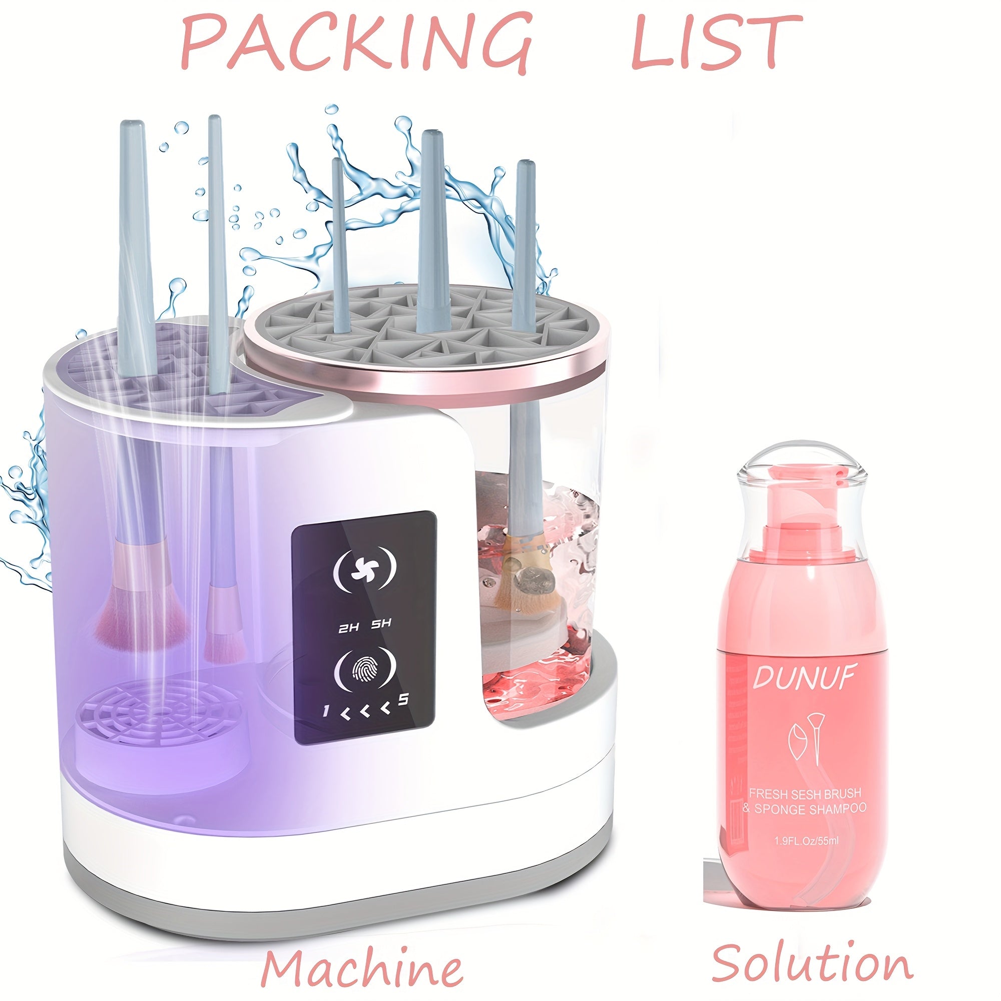 TEMU Designed For Cleaning Makeup Brushes, Beauty Blenders, And Makeup S. Automatic Deep Cleaning For Hardto- Tools And Beauty Styling