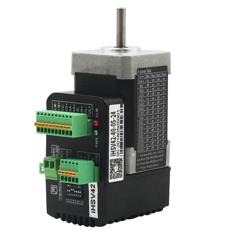 JMC NEMA17 Integrated AC Servo Motor Driver IHSV42-40-05-24 DC24V 4000rpm 1000 Line Encoder 32-bit DSP Chip 1.5 N.m Torque