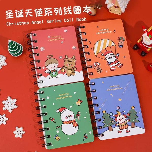 4 Pcs Christmas Coil BookStudent Mini Portable Gift Notebook Pocket Writing Pads 241223