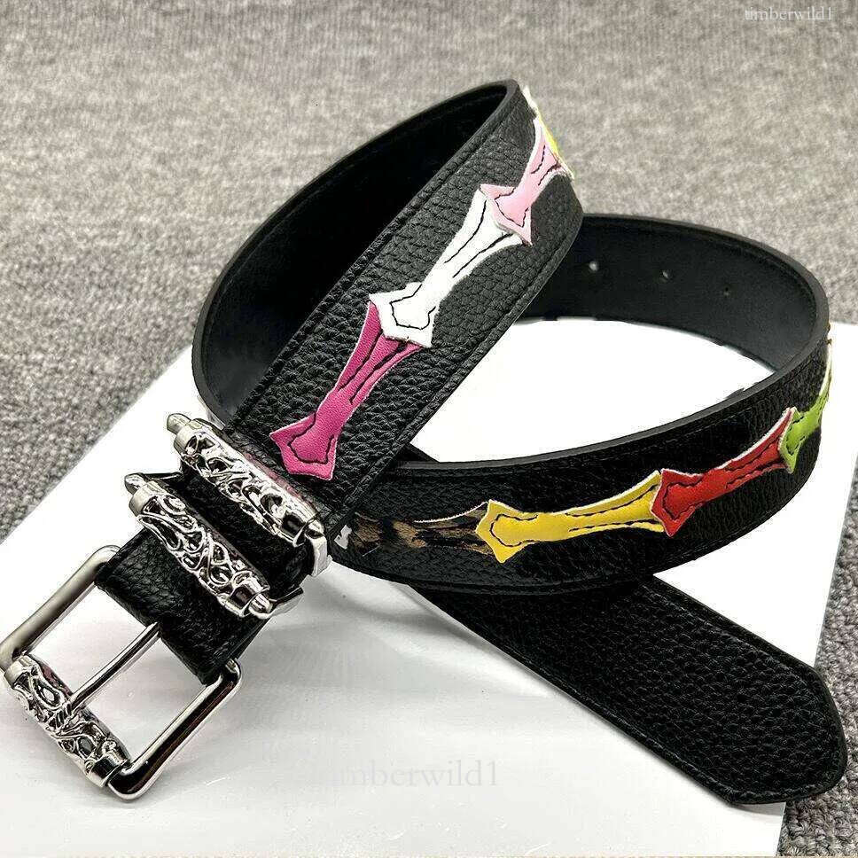 Chrome Mens Belt Casual Leather Designer Ch cross Belt For Man Designer Man Metal ch belt Classic Smooth Buckle Fashionable Belt With Box Chrome Bel