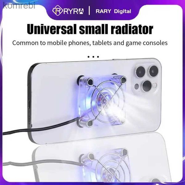 Other Cell Phone Accessories RYRA Mini Mobile Phone Cooling Fan Radiator Portable USB Charging Game Mute Cooler CellPhone Cool Heat Sink Wit