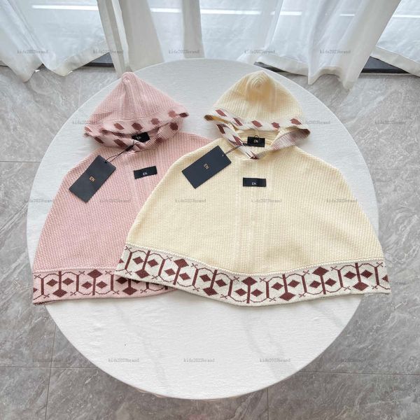 New girls Poncho Ultra warm shawl kids designer clothes Size 73-110 CM Knitting design child Coat Sleeveless baby Jacket