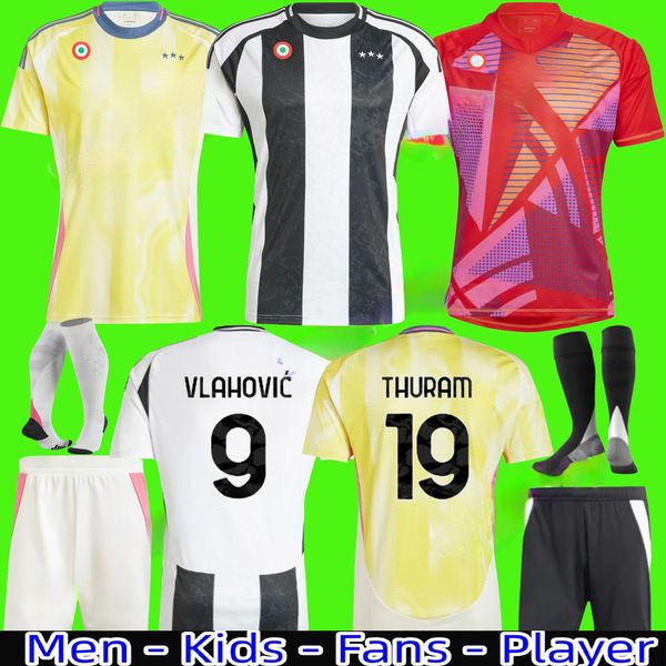 2024 25 Juventu soccer jerseys DI MARIA 2024 25 JUVE football shirts Fans Player version mens kids kits YILDIZ maglia Juventus Home away 3rd