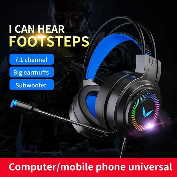 G58 G60 Gaming set 7.1 Stereo SVirtual Surround Bass Earphone phone with Mic LED Light for Cputer PC Gamer Foldable Z241230