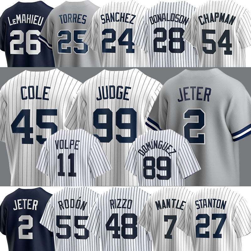 Aaron Judge baseball Juan Soto Jersey Marcus Stroman Carlos Rodon Jasson Dominguez Anthony Volpe Babe Ruth Giancarlo Stanton Anthony Rizzo Everson P