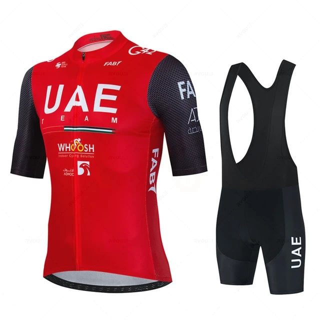2025 UAE Cycling Jersey Set 19D Bike Shorts Kits Ropa Ciclismo MENS Summer Quick Dry BICYCLING Maillot Bottom Clothing