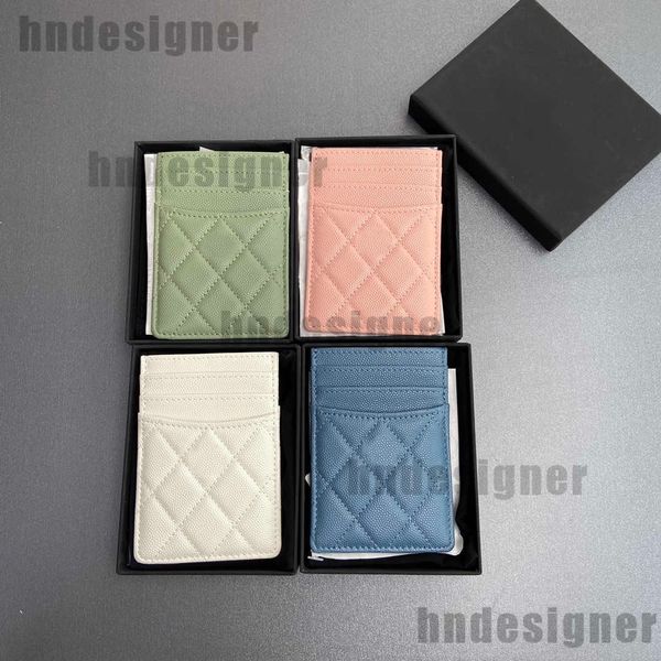 Designer Genuine Leather Card Holder Wallet Credit ID Card Holders Pouch Pocket Purse Money Bags Plaid Cardholder Women Men Mini Cards Coin