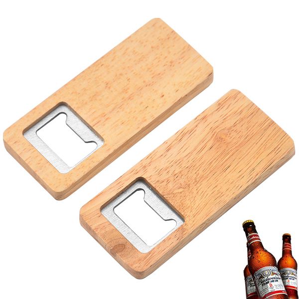 Wood Beer Bottle Opener Wooden Handle Corkscrew Stainless Steel Openers Bar Kitchen Accessories Party Gift XBJK2211
