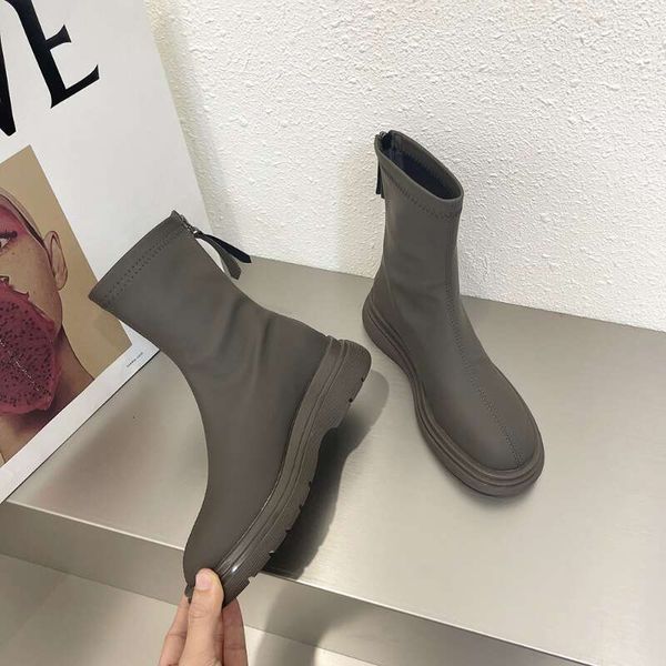 2022 Platform Chunky Women Shoes Winter New Ankle Mid Heels Goth Boats Mujer Gladiator Motorcycle Warm Snow Boots Female