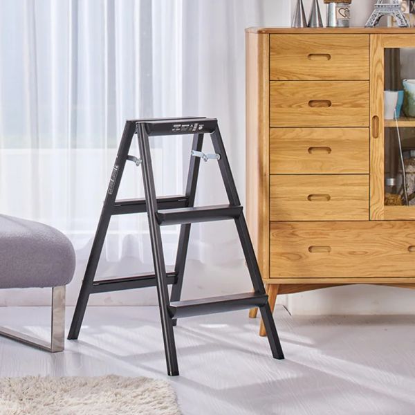 Convenient Ladder Chair Multi-layer Aluminum Alloy Step Stool Two-sided Climbing Folding Ladder Versatile Scene 3 Step Ladder