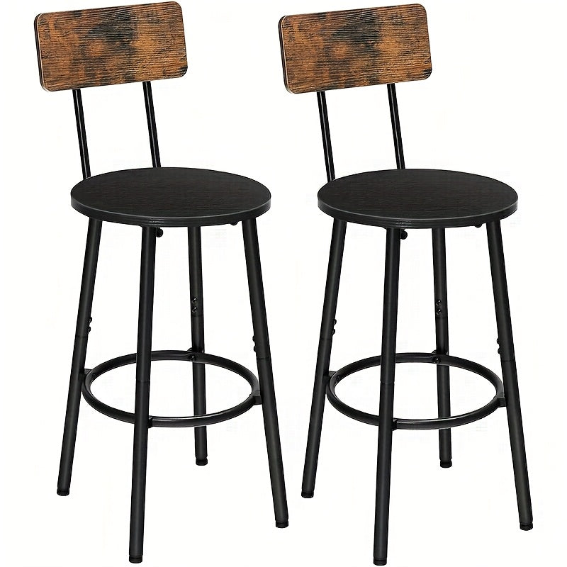 TEMU 2pcs Bar Chair, With Backrest And Footrest, Modern Kitchen Counter Chairs, Suitable For Kitchen Countertops, Tall Bar Chairs For Bars, Kitchens,