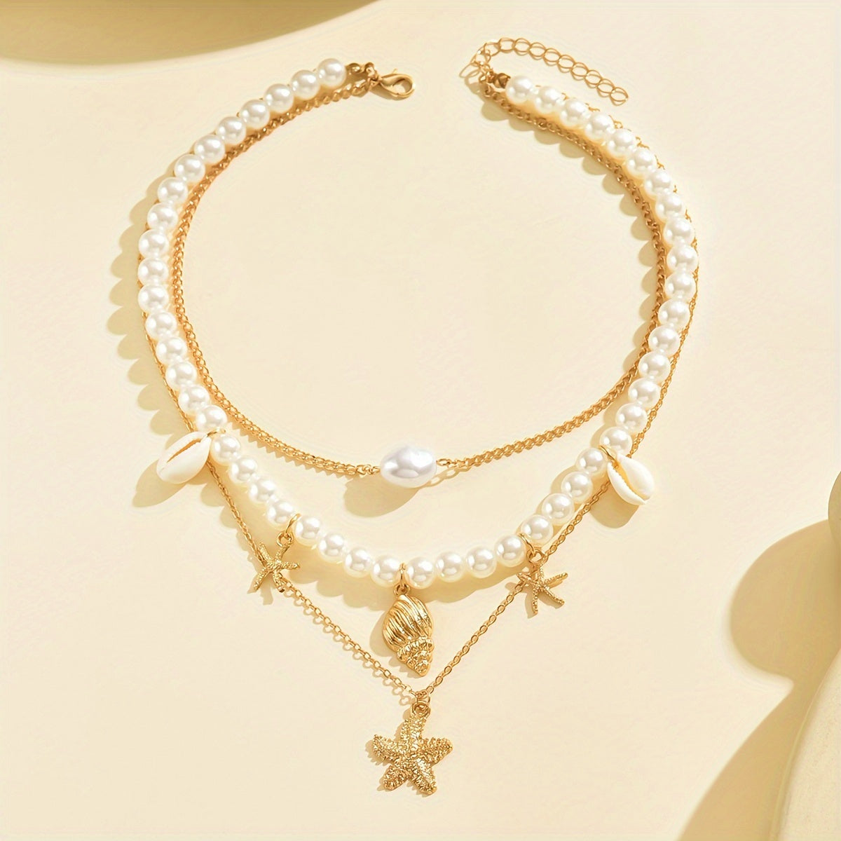 TEMU 1 Multi-pendant Women's Layered Necklace (random Number Of Beads)