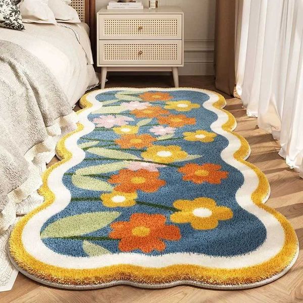 Flower Plush Area Rugs for Living Room Bedroom Non Slip Door Mat Ultra Soft Washable Rug Absorbent Bath Rug Floor Mat CarpetXJ241101