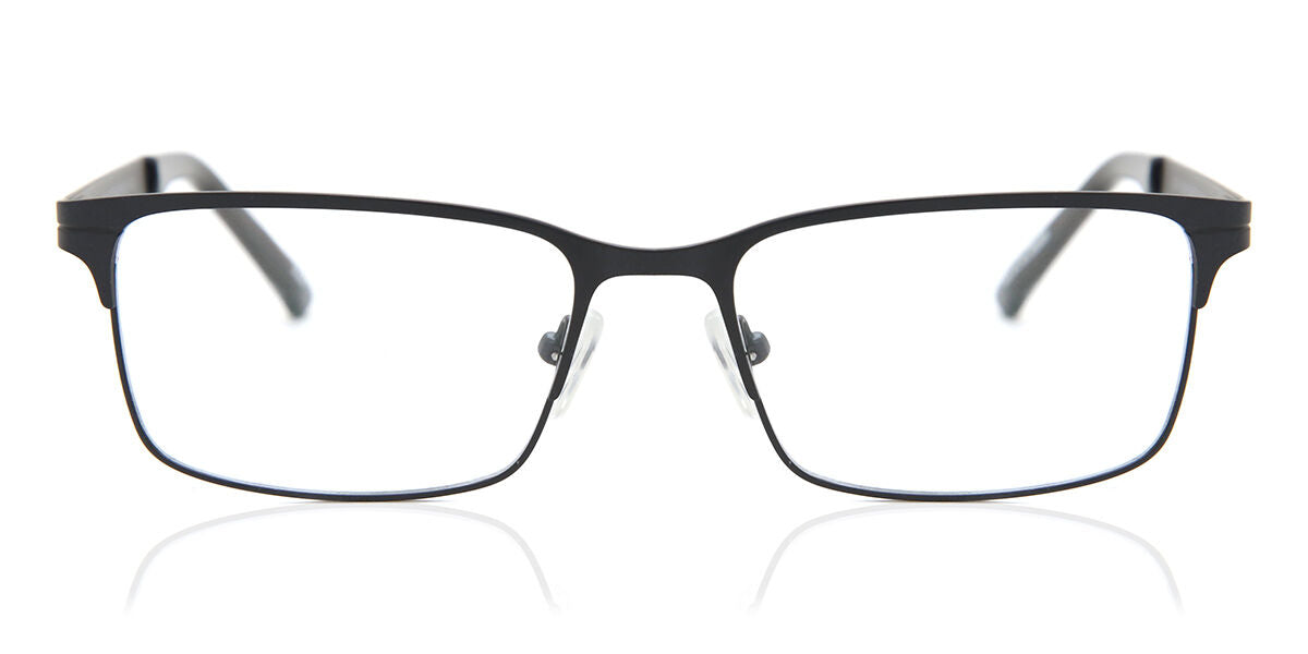 Rectangle Full Rim Metal Men's Glasses Discount Online Black Size 54, Free Lenses, HSA/FSA Insurance, Blue Light Block Available - SmartBuy Collection