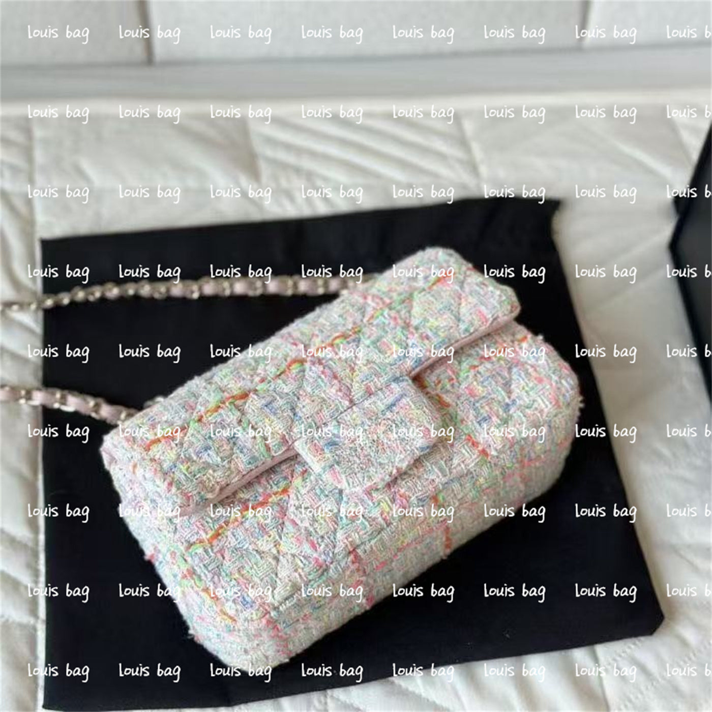 Fall-winter 2024 desinger bag new bag woven with high-end woolen chain shoulder crossbody bag purple handbag purse