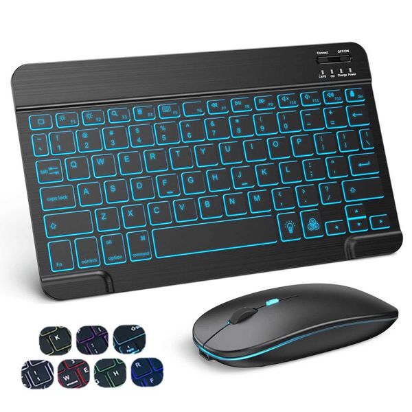 10 inch backlight suitable for iPad keyboard and mouse backlit wireless connections keyboard suitable for iOS Android Windows wireless keybo