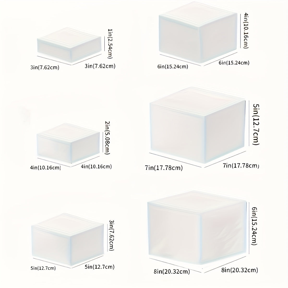 TEMU 6 White Square Five-sided Desktop Storage Racks Storage Boxes Halloween Living Room Horizontal Storage Boxes Party Wedding And Other Festival