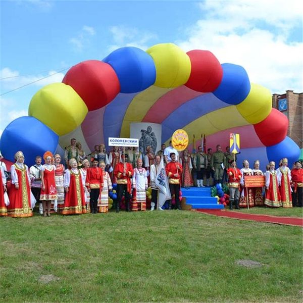 Oxford cloth material Customized Outdoor rainbow color large inflatable shell tent giant event dome marquee concert stage cover tent for Sal
