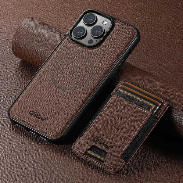 Luxury Leather Magnetic 2-in-1 Card Holder Wallet Phone Case port Wireless Charging for iPhone 16Pro Max 15Plus 14 13 12 Z250109