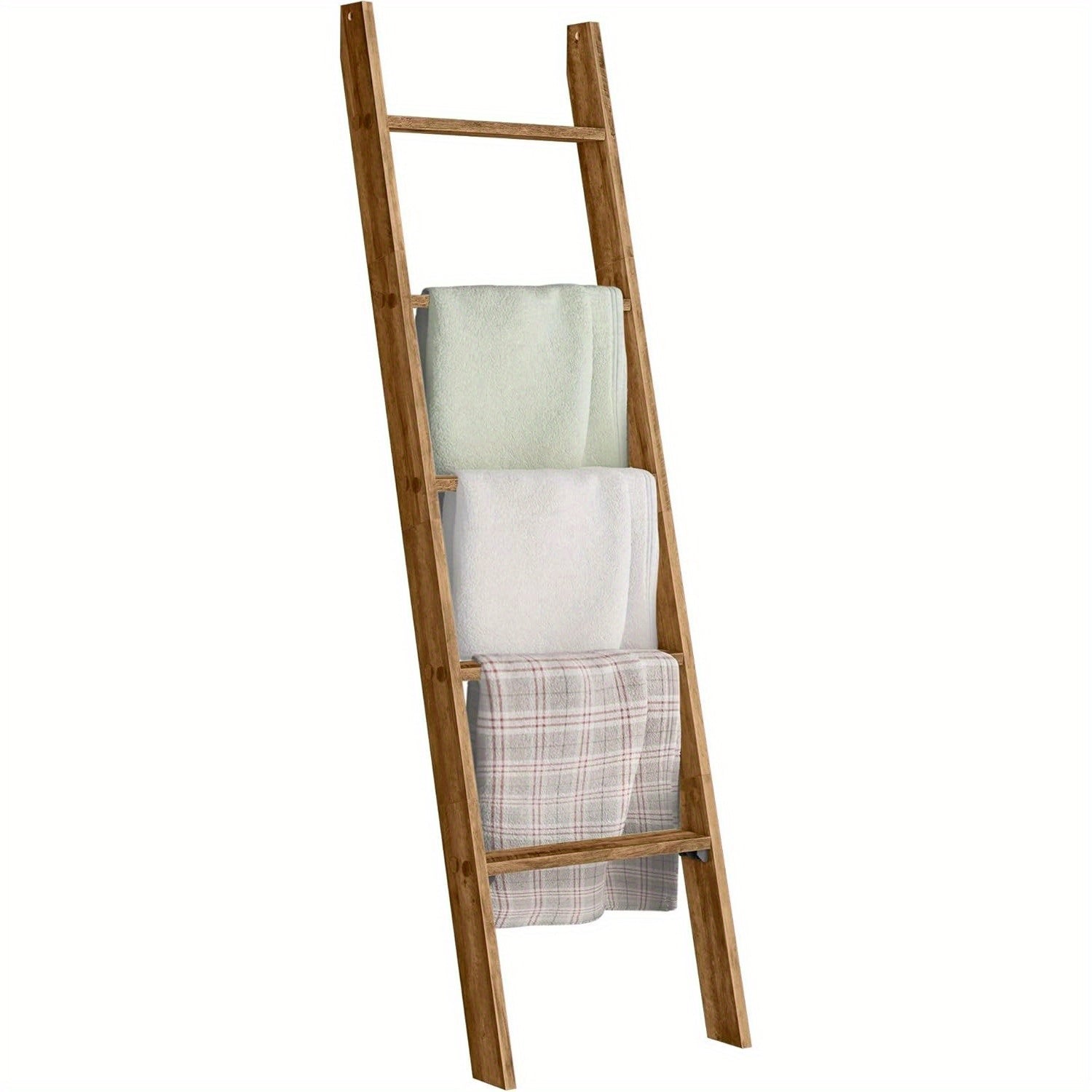 TEMU Blanket Ladder Decorative Farmhouse For The Living Room, 5-tier Ladder Shelf, Ladder Rack For Storage And Decor