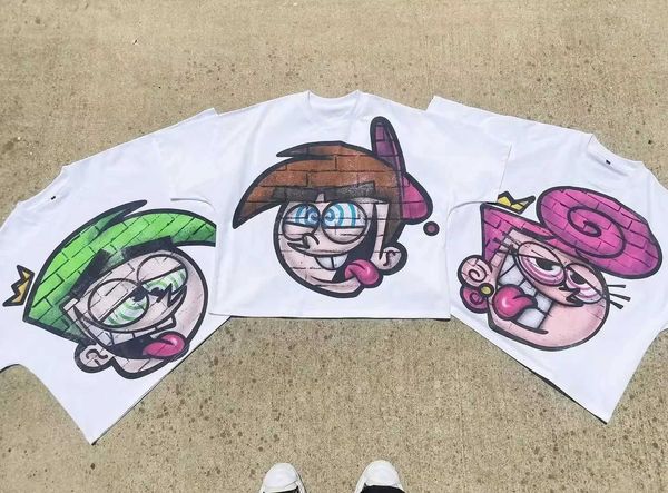 T-shirts Streetwear Mens e feminino Clothing Harajuku desenho animado Childrens Impressão gráfica T-shirt Casual Casual Summer Summer curto