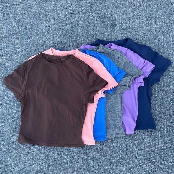 Yoga Outfit Womens tight fitting fitness T-shirt quick drying short sleeved yoga Pilates running shirt H250111