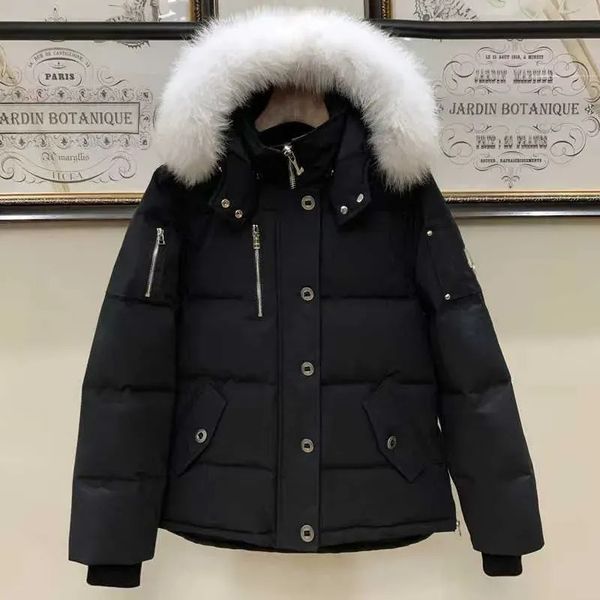 Designer Down mens fur collar parka winter waterproof white duck coat cloak fashion men and women couples moose warm jacket