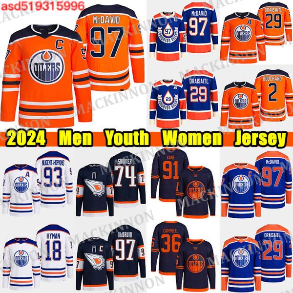 #97 Connor McDavid hockey jersey #29 Leon Draisaitl Wayne Gretzky Evander Kane Ryan Nugent-Hopkins Zach Hyman Stuart Skinner Custom Men Yout
