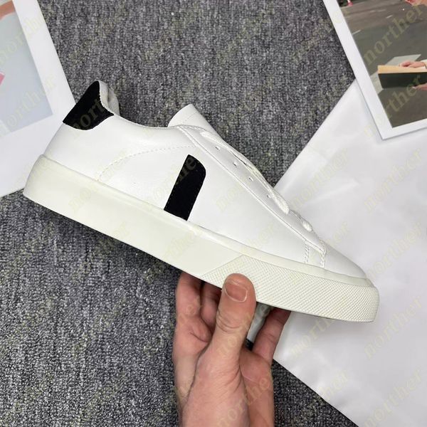 Luxury Designer Shoes V10 Campo Chromefree Leather Sneaker Triple Black Braquha Matcha Natural Orange Fluo Red Blue Womens Casual Sneakers M