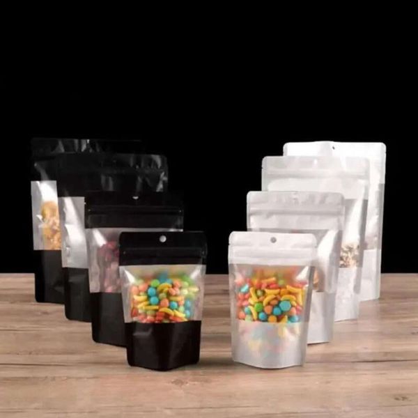 Black Various Size Wholesale Wholesale Matte White Aluminum Foil Plastic Self Seag Food Storage Bag Heat Sealable Stand Up Package Bags S s