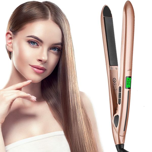 Straighteners 2 In 1 Straightener and Curler Ceramic Flat Crimper LCD Straightening Curg Iron Corrugation Hair Waver 230920