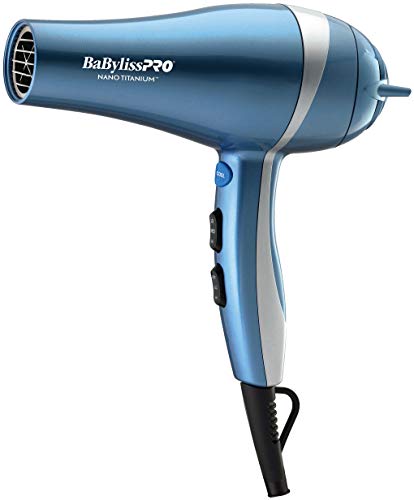 BabylissPRO Nano Titanium Hair Dryer, Professional 2000-Watt Blow Dryer, Ionic Technology Dries Hair Faster With Less Frizz