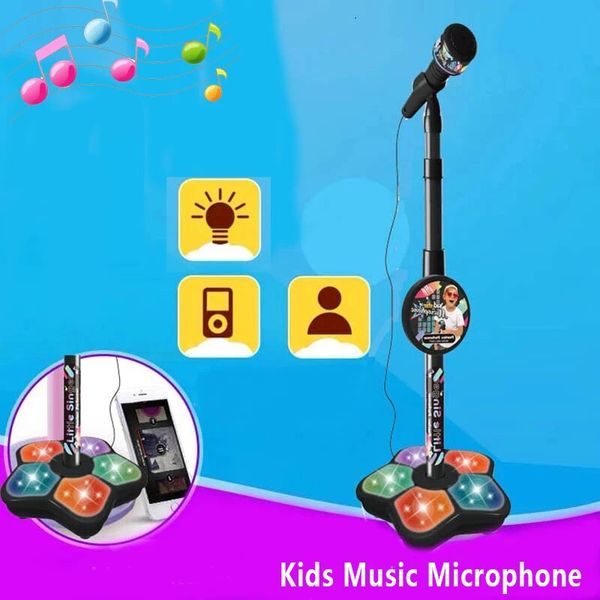 Kids Microphone with Stand Karaoke Song Music Instrument Toys Brain-Training Educational Toy Birthday Gift for Girl Boy