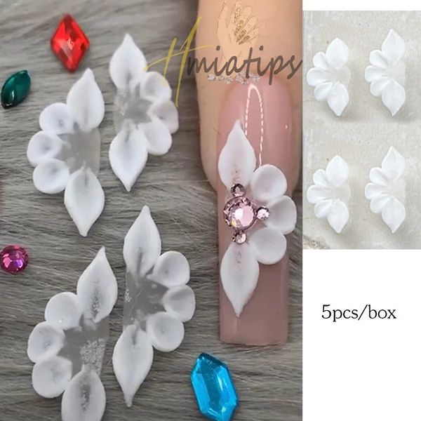 3D Acrylic Flowers Nail pearl Jewelry Handmade Summer Flowers Kawaii Nail Art Charms Manicure DIY Decoration 240621