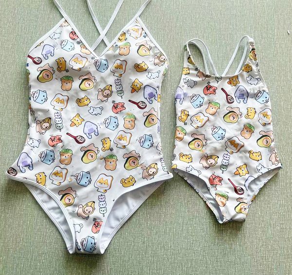 One-Pieces kids Designer Clothes Parent Child Sets Parent-child Swimwear Baby Swimsuit New Women Girls Swimming Costume One Pcs Letters Beac