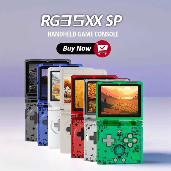 Portable Game Players AMPOWN Anbernic RG35XXSP Folding Handheld Game Players 3.5 I Linux OS Portable Video Game Console Portable Rerto Games