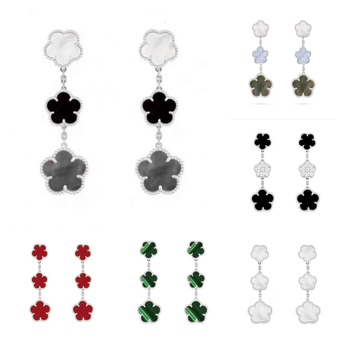 earings designer for women designer jewelry luxury earrings stainless steel jewellery clover earrings square diamond earring clip ons earing wholesa