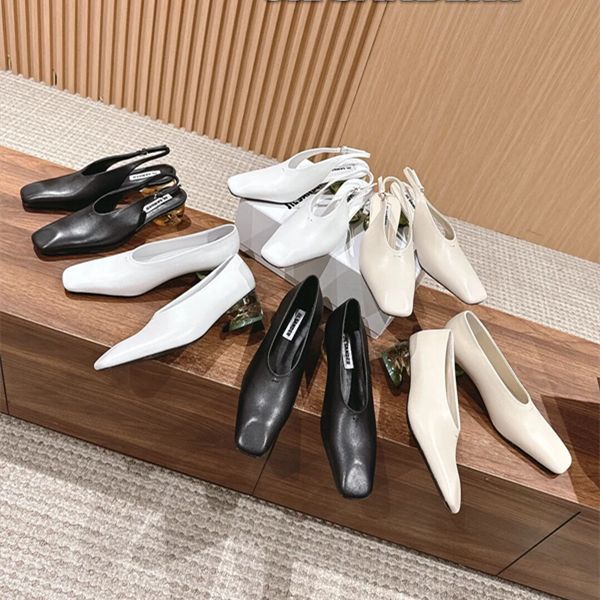 White black Designer shoe jill sander Dress Shoe Womens Man slingback heel moccasin Casual Shoe lady luxury mary jane shoes Flat Heel Leathe