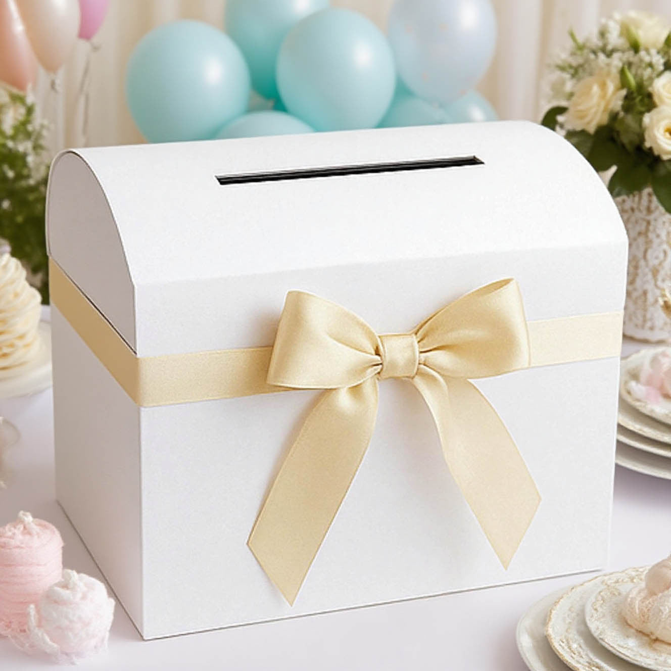 TEMU 1 Pc White Cardboard Money Box |jewelry Boxes |halloween Large Foldable Gift Card Holder For Wedding, Birthday & Party Decorations (15 "x9 "x10